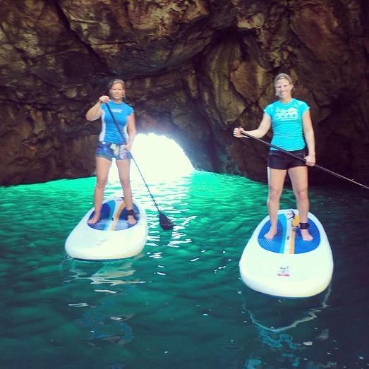 Paddleboarding in caves