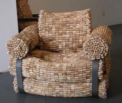 chair made of used cork stoppers